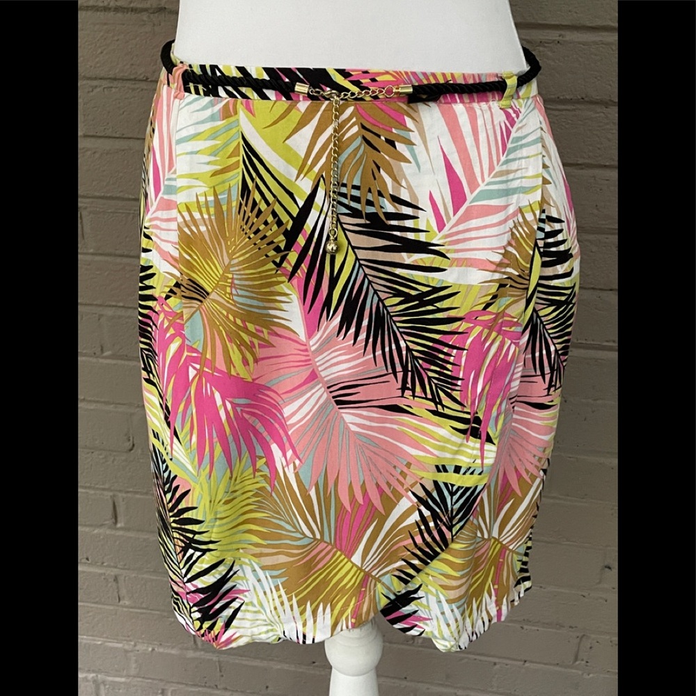 H&M  tropical print lightweight skirt 10